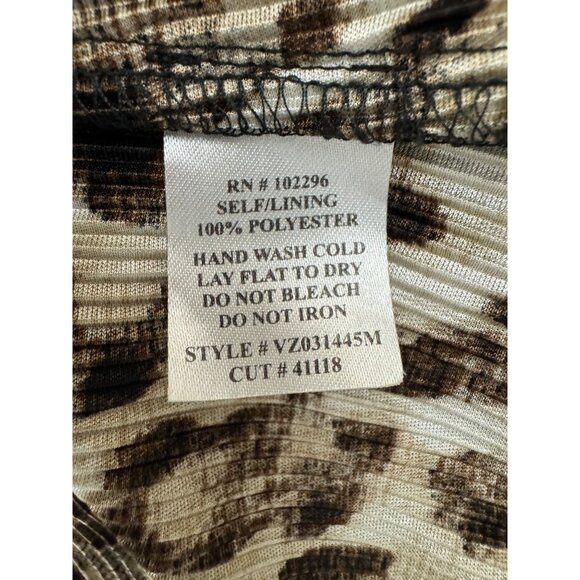 Connected Apparel Animal Leopard Print Bodre Tiered Dress Size 14 Evening Sheath - Picture 8 of 10